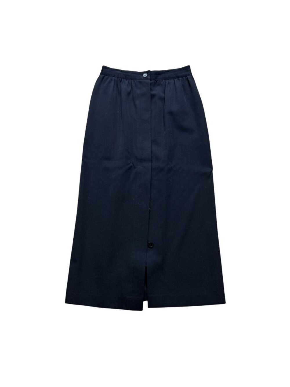 Irka Vintage Black Midi Skirt Size 8 Button‑Front Classic Fit